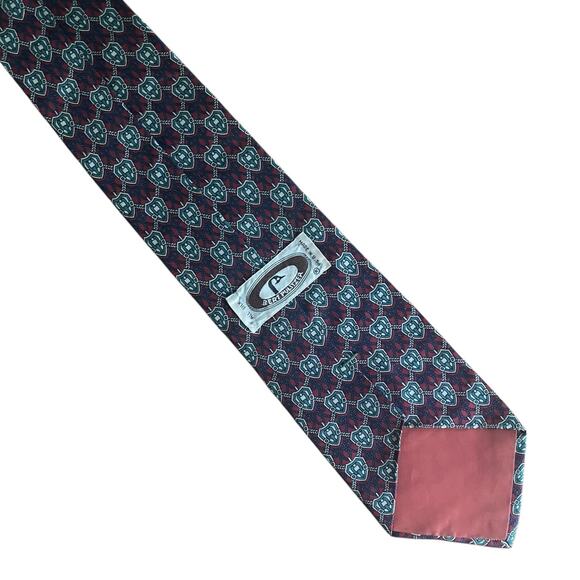 Vintage Bert Pulitzer Silk Tie Equestrian Crest Rope Braid USA Preppy Academia - Picture 7 of 8